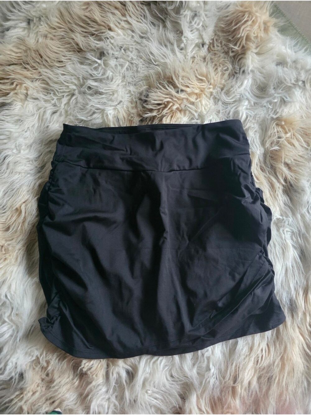 Mini Skirt High Waisted Bodycon Ruched Pocket Casual Nwot - Picture 2 of 8